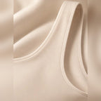 Close-up of the soft scoop neckline